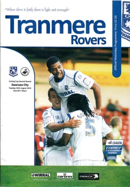 Tranmere Rovers v Swansea City Match Programme 2010-08-24